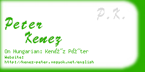 peter kenez business card